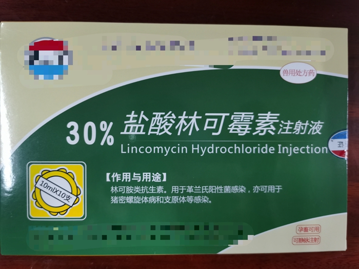 30%鹽酸林可霉素注射液--用于革蘭氏陽性菌，豬密螺旋體病，支原體病感染