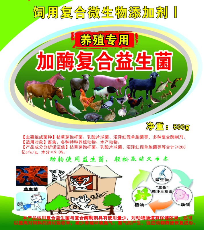 養(yǎng)殖專用加酶復(fù)合益生菌，養(yǎng)豬復(fù)合益生菌，養(yǎng)雞復(fù)合益生菌，鴨鵝養(yǎng)殖復(fù)合益生菌，牛羊養(yǎng)殖復(fù)合益生菌，特種動物養(yǎng)殖復(fù)合益生菌，水產(chǎn)養(yǎng)殖復(fù)合益生菌