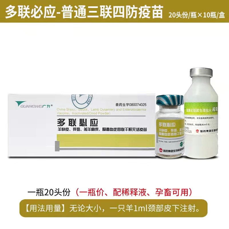 多聯(lián)必應(yīng)-羊快疫、猝疽、羔羊痢疾、腸毒血癥四聯(lián)干粉滅活疫苗
